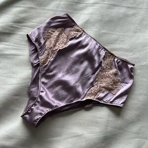 Fleur du Mal silk and lace high waisted panties